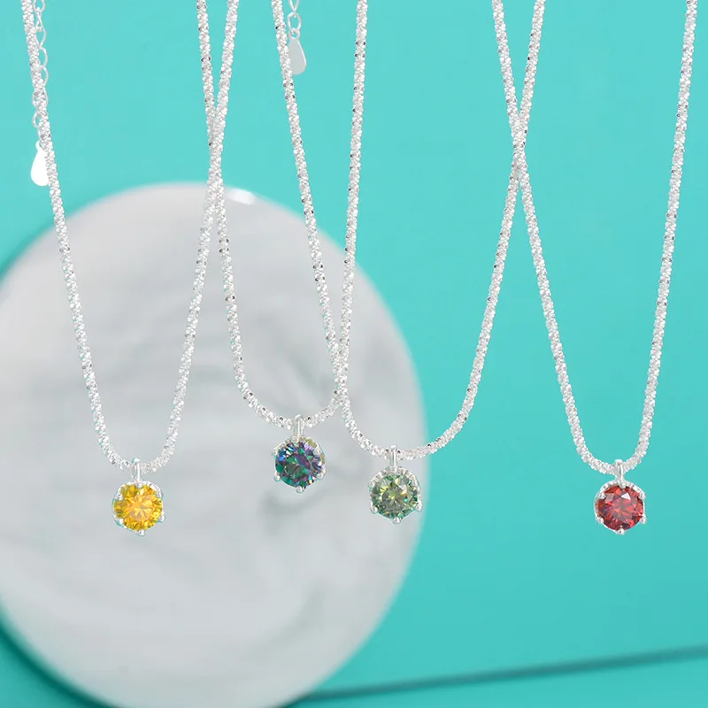 TEN CARATS S925 Sterling Silver VVS1 Moissanite Classic Women's Necklace Birthday Party Gift GRA Certified Jewelry