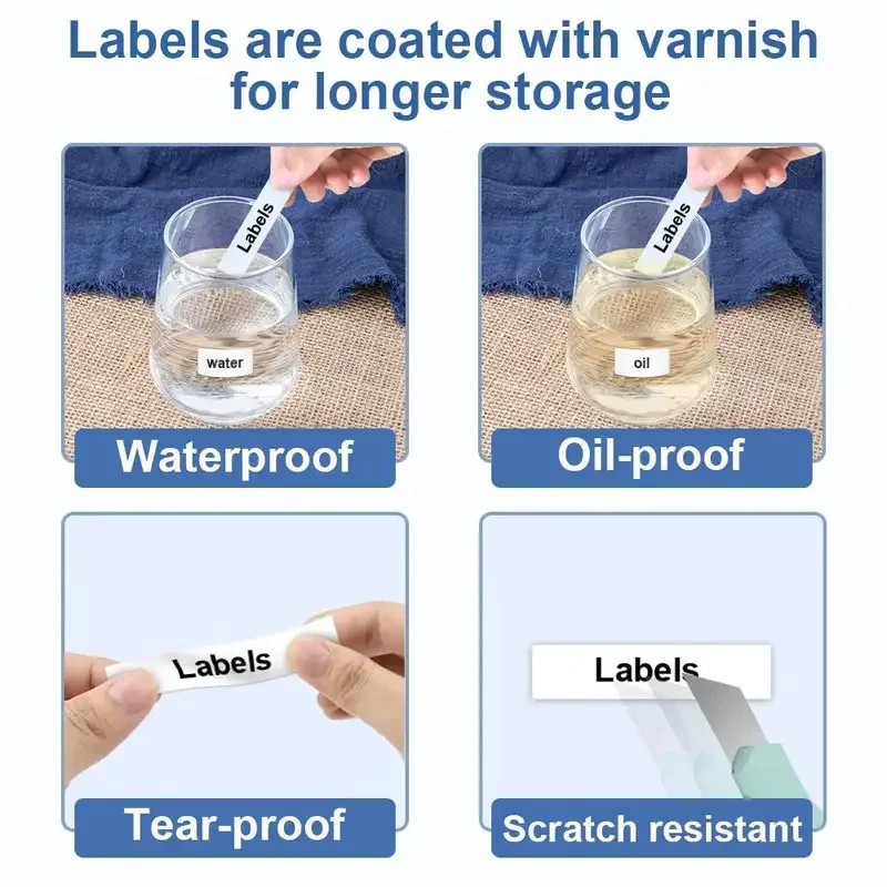 Niimbot เทปสีขาวเครื่องพิมพ์แบบพกพาขนาดเล็ก D11/D101/D110กระดาษสติ๊กเกอร์กันน้ำกันนมันไม่มีกาวพิมพ์ฉลากด้วยความร้อน