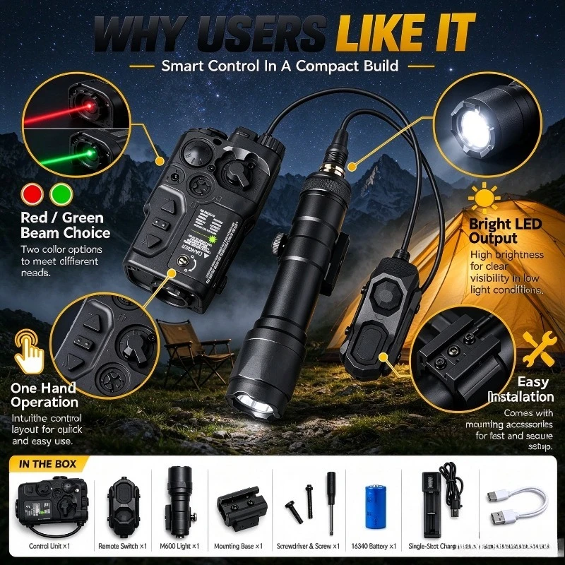 Green LED Lighting Module with Switch, Powerful Focus Beam, Twist Holder, Night Camp Fishing Outdoor Gear