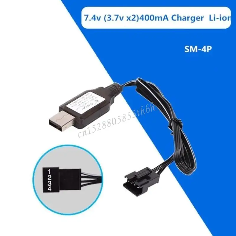 7.4V SM4P شاحن عكسي 4 دبوس بطارية الليثيوم USB كابل الشحن العكسي Y4QD
