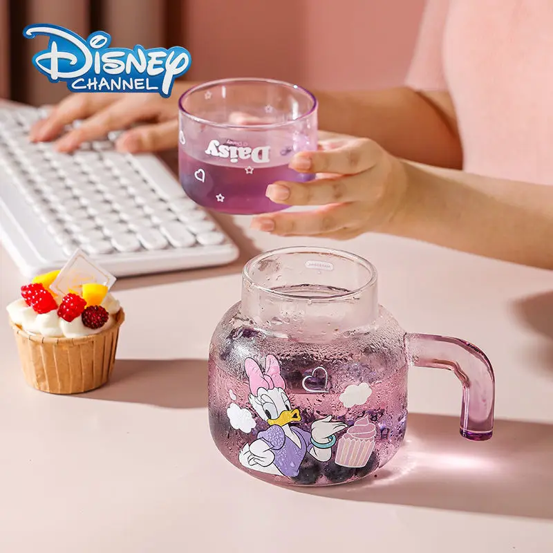 Tetera de dibujos animados de Disney, botella de agua, taza de vidrio de gran capacidad, taza de bebida fría de Mickey de dibujos animados, regalos de vacaciones para amigos