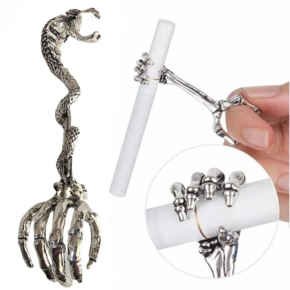 Elegant Cigar Holder Smoking Ring Antique Snake Shaped Smoking Finger Holder Ring Protect Fingers Burning Stains Smoker Tool