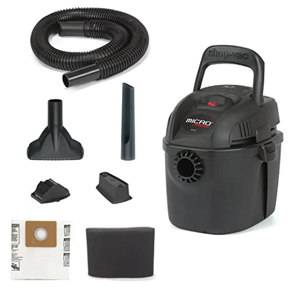 Portable 1 Gallon Wet Dry Vacuum 1.0 HP Lightweight Multicolor Kit Included