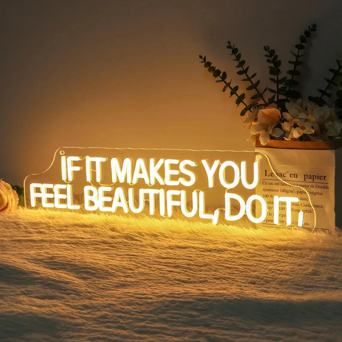

If It Make You Feel Beautiful Do It Neon Sign,Beauty Room Neon Decor,Hair Salon Neon Light,Spa Nail Studio Make up Store Decor