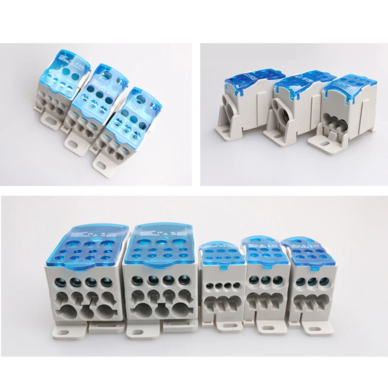 1PC Din Rail Distribution Box Block Wire Splitter Terminal Block Universal Electric Wire Connector Junction Box UKK80A UKK125A