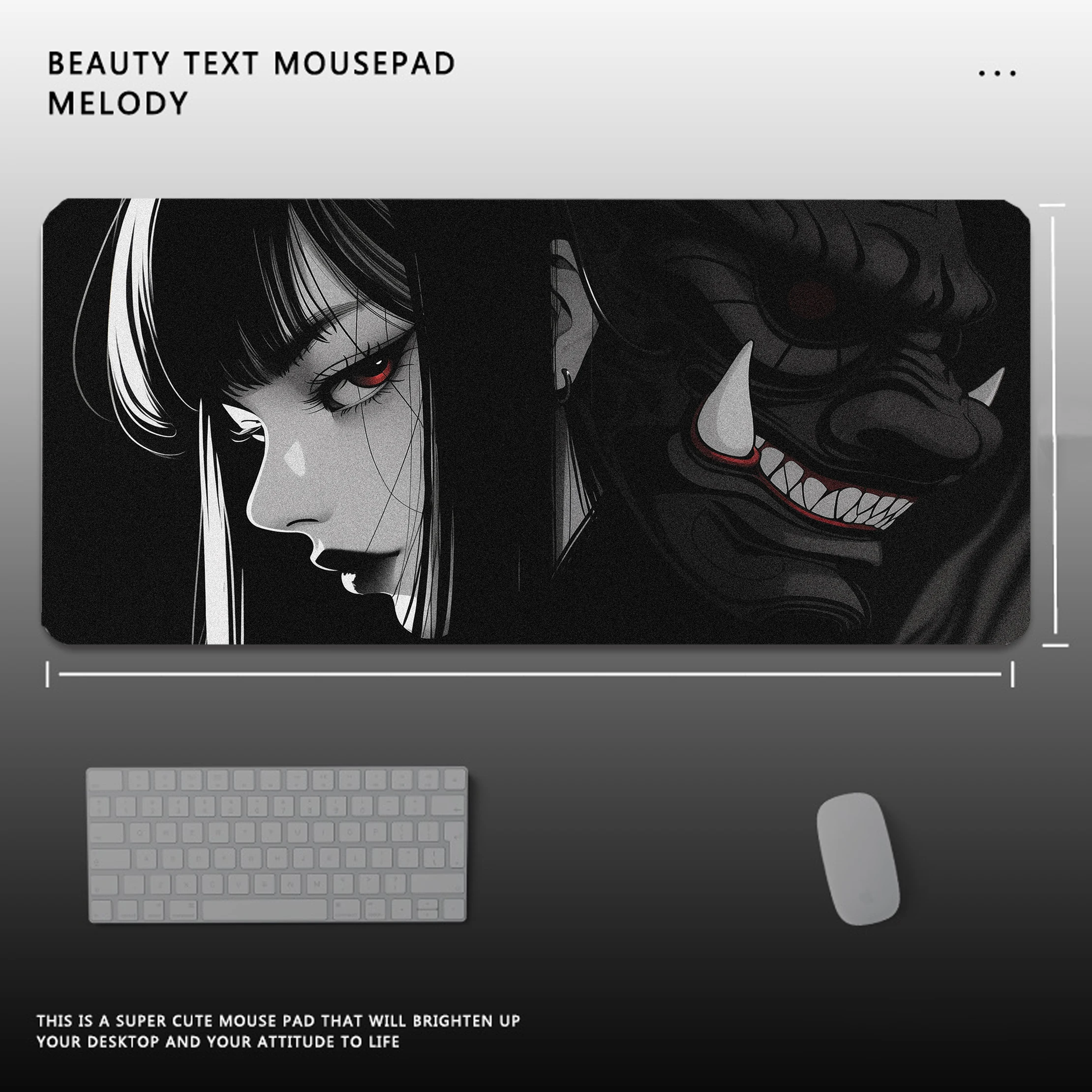 אנימה ילדה עכבר משטח גדול נגד החלקה גדול גומי משחק מוספד שולחן טבעי מחצלת תפר עבה מתאים למשחקים 90x40cm