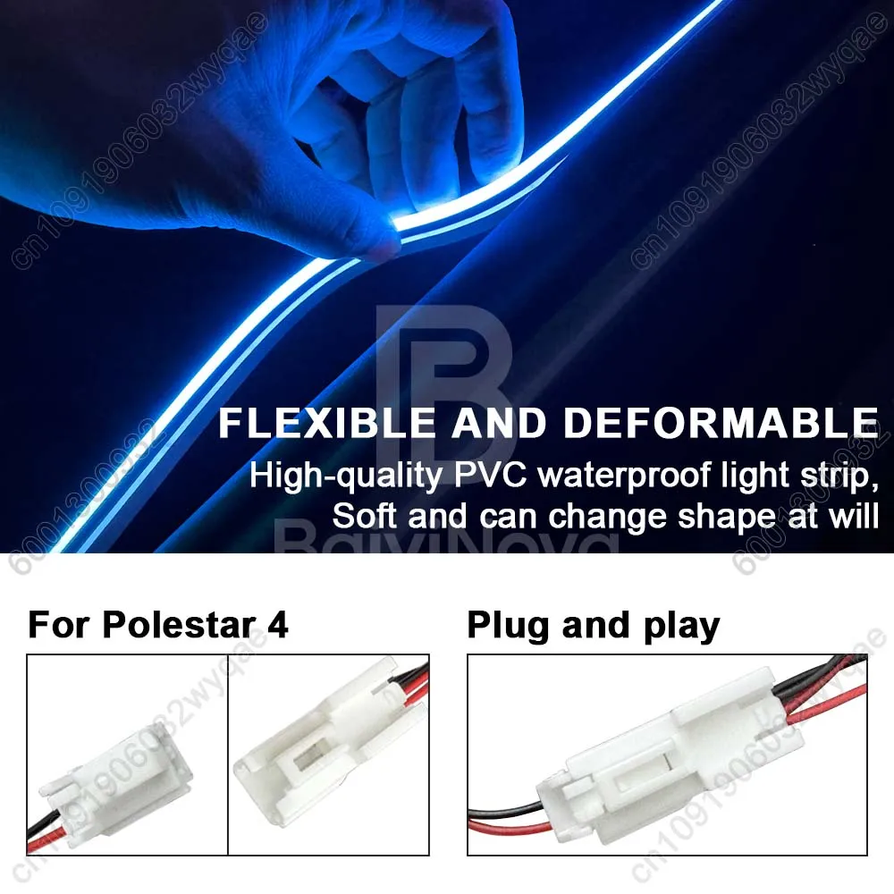 Car Trunk Light Bar For Polestar 4 Hidden Luggage Light Belt Car Interior Atmosphere Light Rear Trunk LED Lamp Auto Accessories view 4