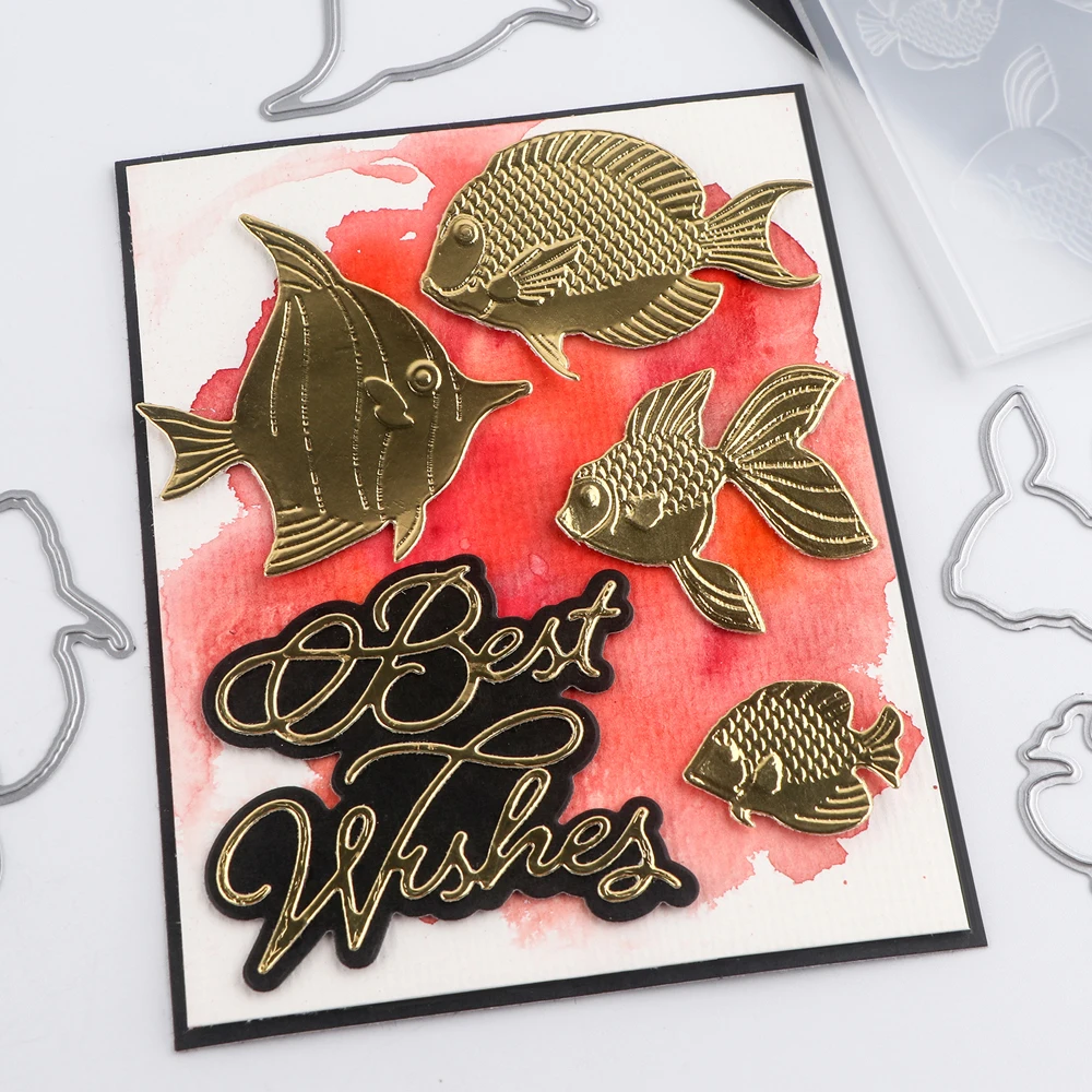 3D Embossing Folder Ocean Fish Christmas Poinsettias Leaf Flower Stencil For Add Textured Detail to Paper Craft Project Making