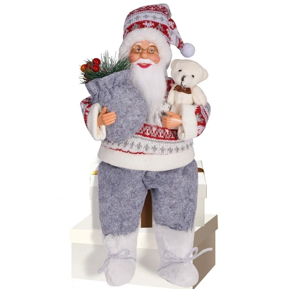 

New Home Decoration Santa Claus Decorations 12 Inches Cute Xmas Tree Ornament Sitting Santa Claus Santa Claus Doll Gift