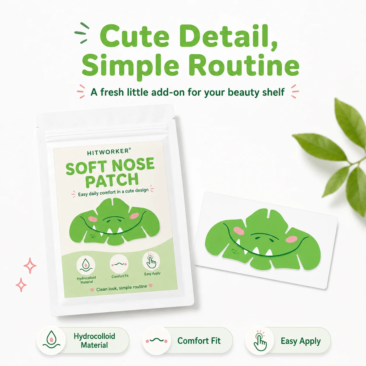 5PCS Cute Crocodile Hydrocolloid Nose Patch, Cartoon Beauty Patch for Everyday Self-Care