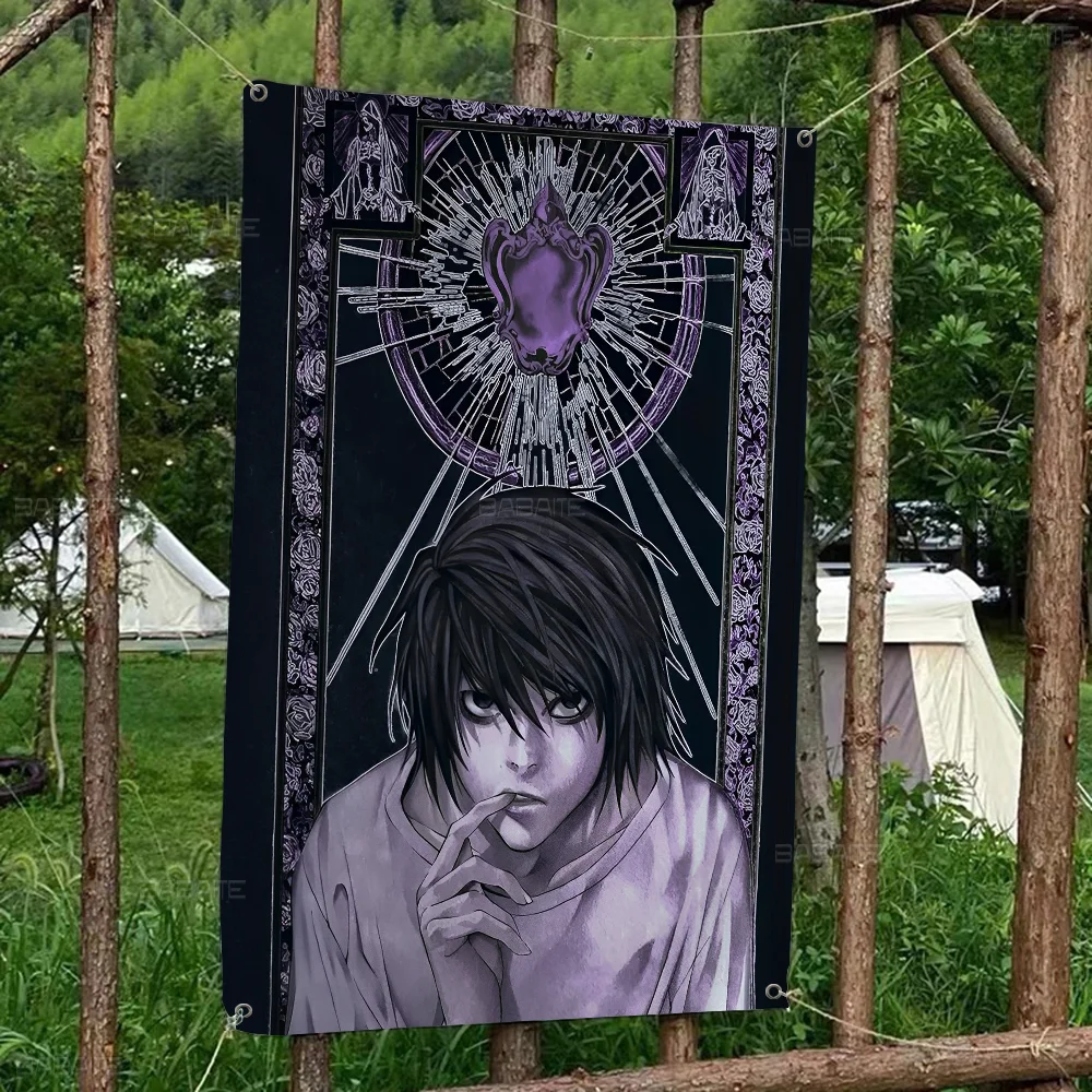 Anime Death Note Posters Manga Ryuk Creative Pattern Hanging Flag Polyester Printed Banner Hand Pulled Flag