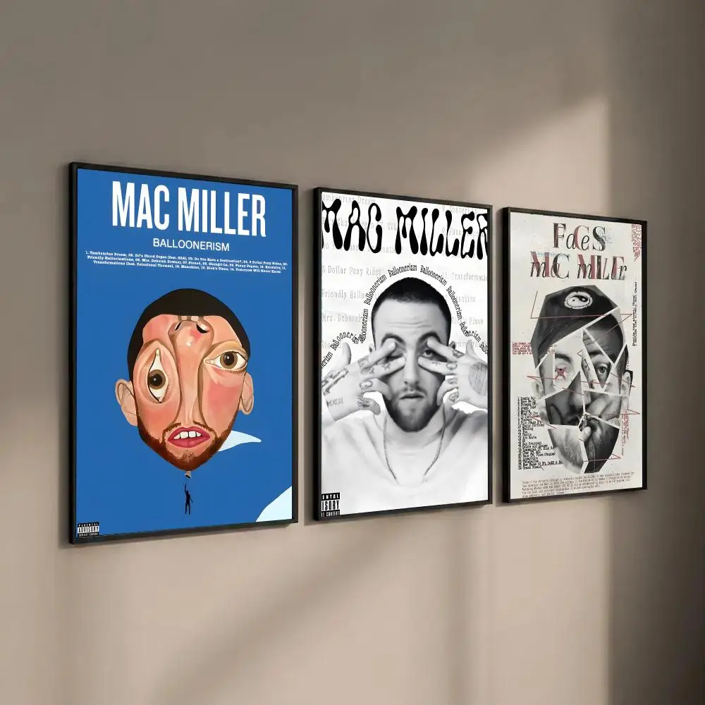 Singer M-Mac Miller Poster Self-adhesive Art Waterproof Paper Sticker Coffee House Bar Room Wall Decor