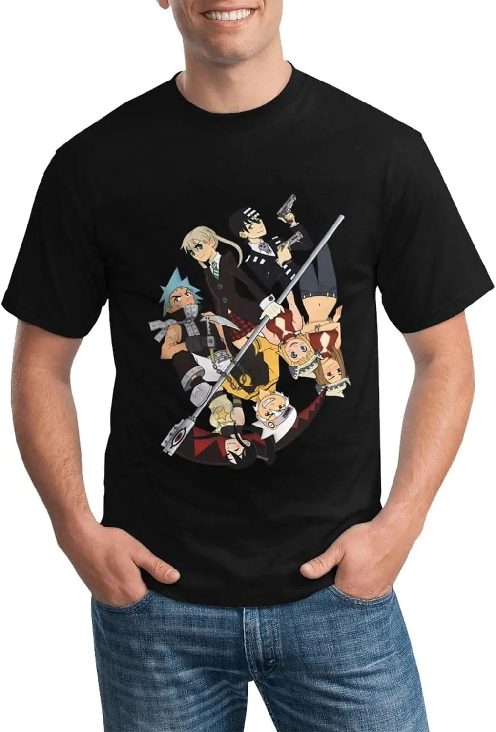 

Soul Anime Eater Shirt Men's Breathable Graphic Custom Short Sleeve Tshirt Fashion Crew Neck Tees Top