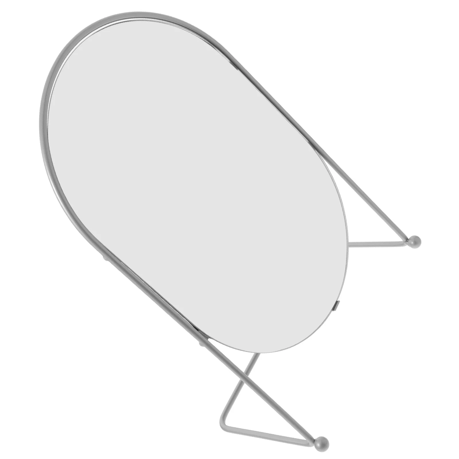 مرآة مكياج مقاس 13 بوصة مع حامل بإطار معدني ذهبي لسطح المكتب مرآة زينة بيضاوية لغرفة النوم وغرفة المعيشة وديكور سطح الطاولة #4