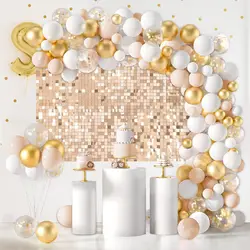 Champagne Shimmer Backdrop Panels Shimmer Wall Backdrop 12 Packs for Party Wedding Engagement Birthday Parties Anniversary Decor