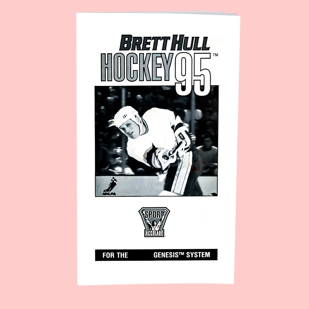 Brett Hull Hockey 95 USA-Version Handbuch für 16-Bit-Sega MD MegaDrive Genesis-Konsolen