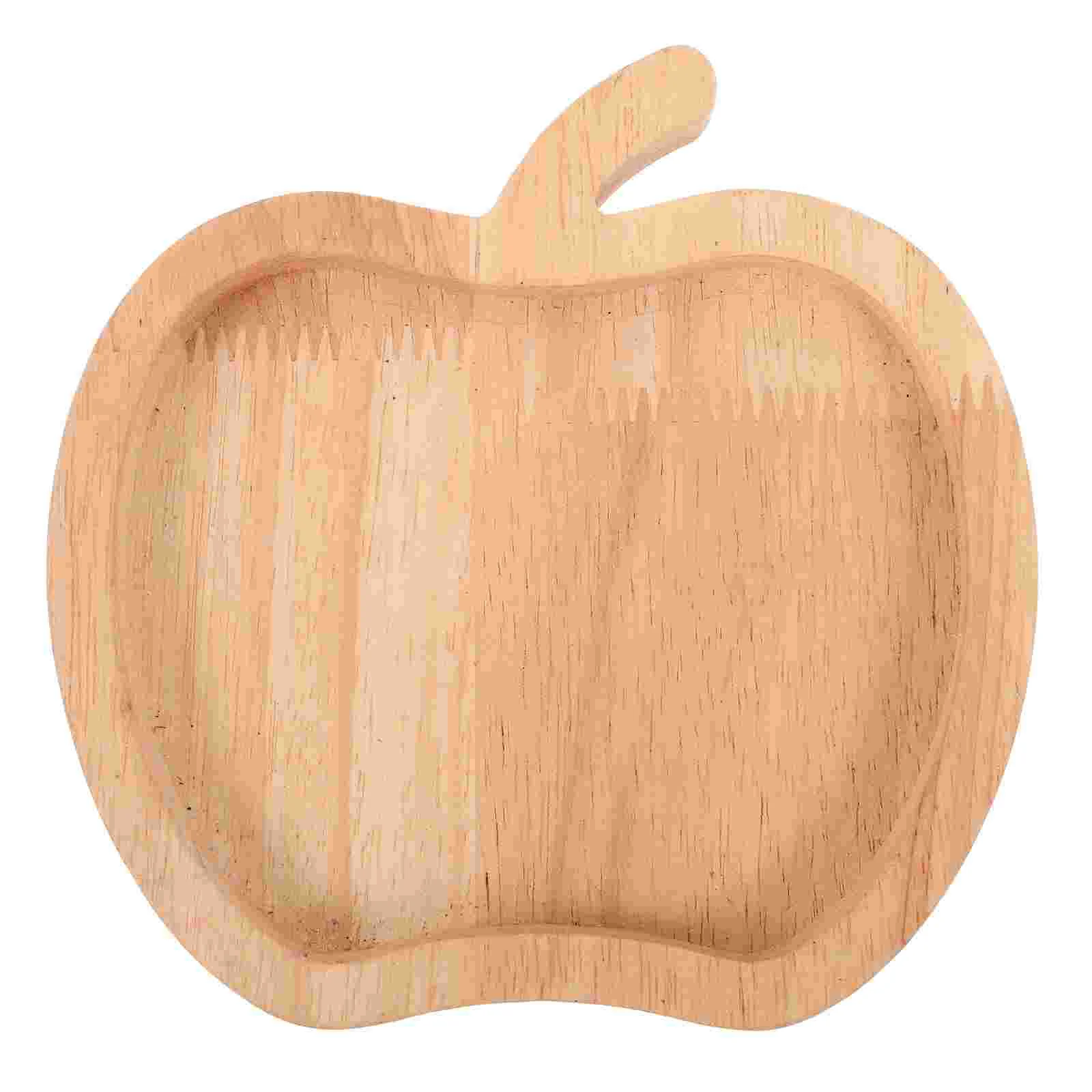 Tray Snack Severing Apple Shape Wooden Kitchen Tableware Serving Plate Food Multi-use Gadgets Decorative Bread