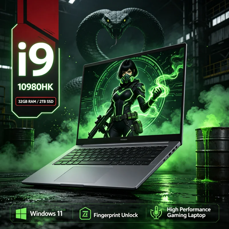 15.6 Inch FHD 1080P IPS Ultra Thin Slim Gaming Laptop Intel Core i9-10980HK 32GB RAM 2TB  Windows 11 Pro RGB Backlit Keyboard