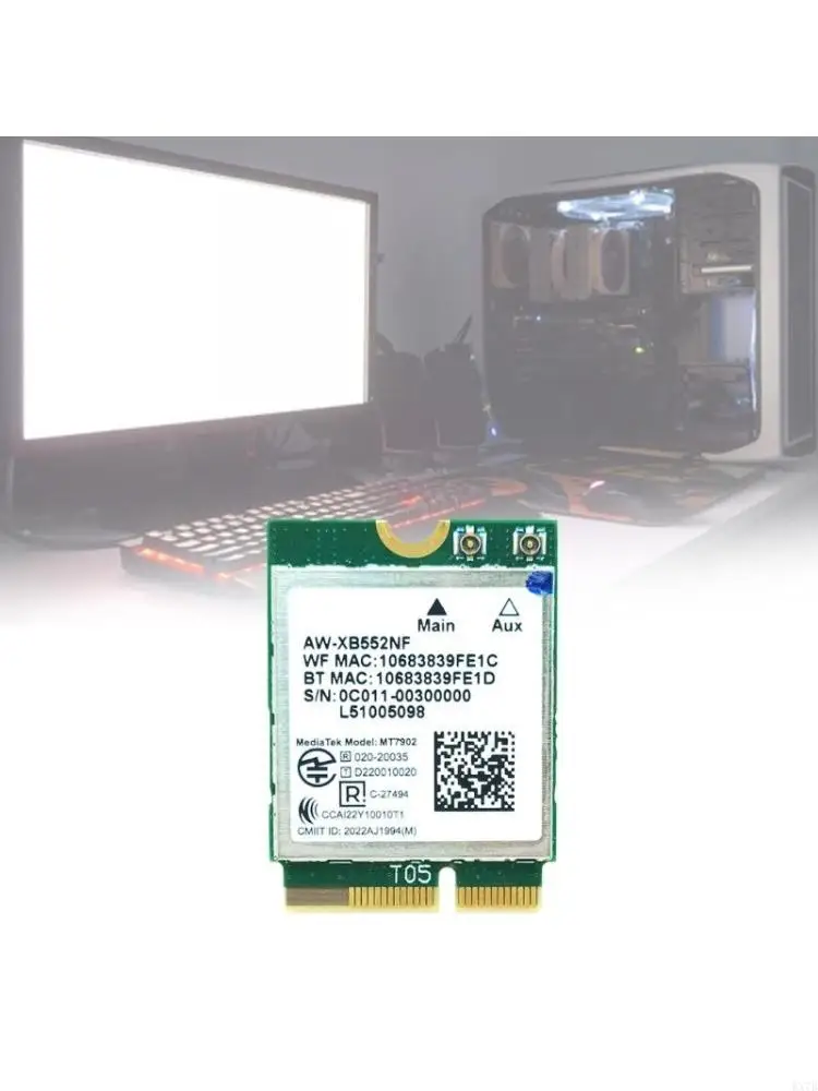 

MT7902 AW-XB552NF Wireless Card WiFi 6E Networking Adapter CNVi Interfaces 2.4/5/6G 2400M BT5.2 for Laptops Fast
