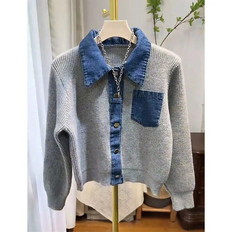 

Autumn Women's Knitted Sweater Cardigan Jacket 2025 New Long Sleeve Sweater Coat Loose Female Knitwear Outerwear Tops