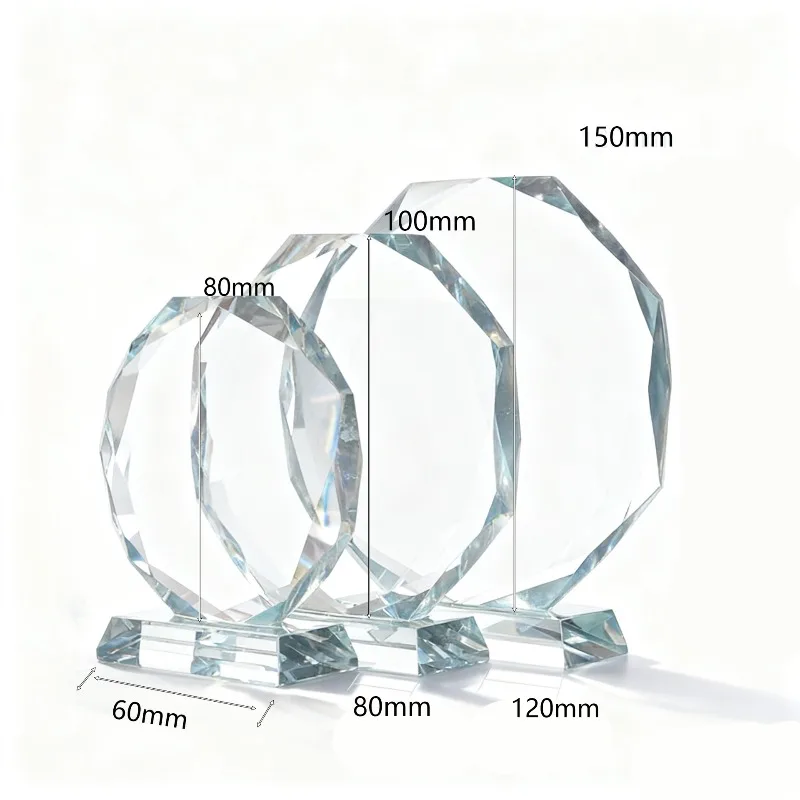 Customized Round Crystal Glass Photo Frame Personalized Figurines Crystal Birthday Friends Gifts Home Decor
