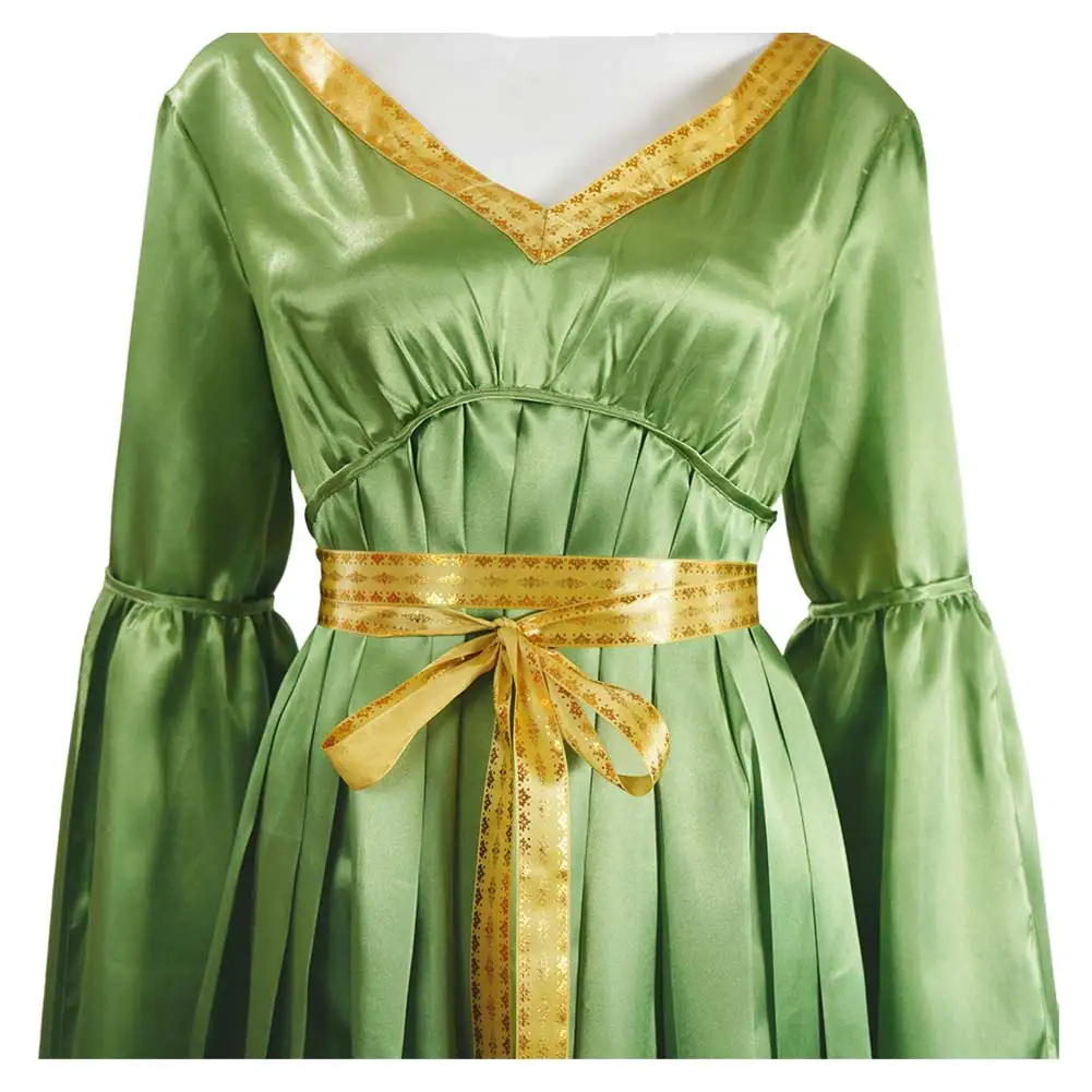 Movie Space Battle Cosplay Princess Leia Green Dresses Party  Roleplay Costume Female Adult Suits Outfit Halloween Carnival