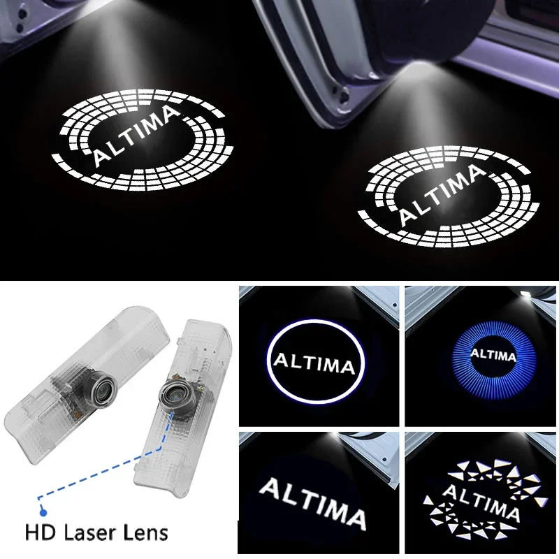 

2Pcs LED for Altima 2005 2019 2006 2007 2008 2009 2010 Car Door Welcome Logo Lights Courtesy Projector Ghost Shadow Lamp