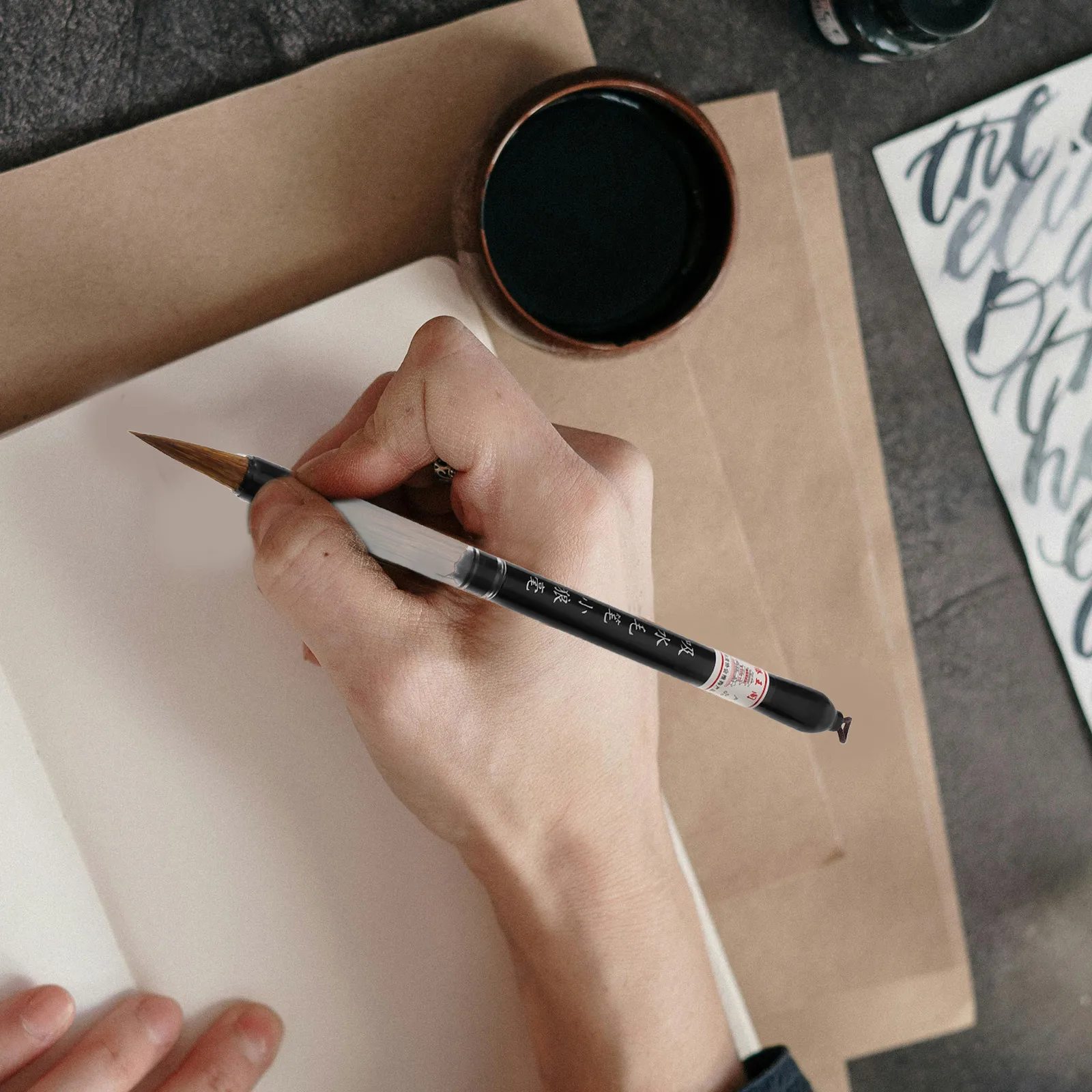 3 قطعة فرشاة الخط الصيني التقليدي لينة تلميح الكتابة القلم للمبتدئين فرشاة الخط الصيني الدقة الفنية #2