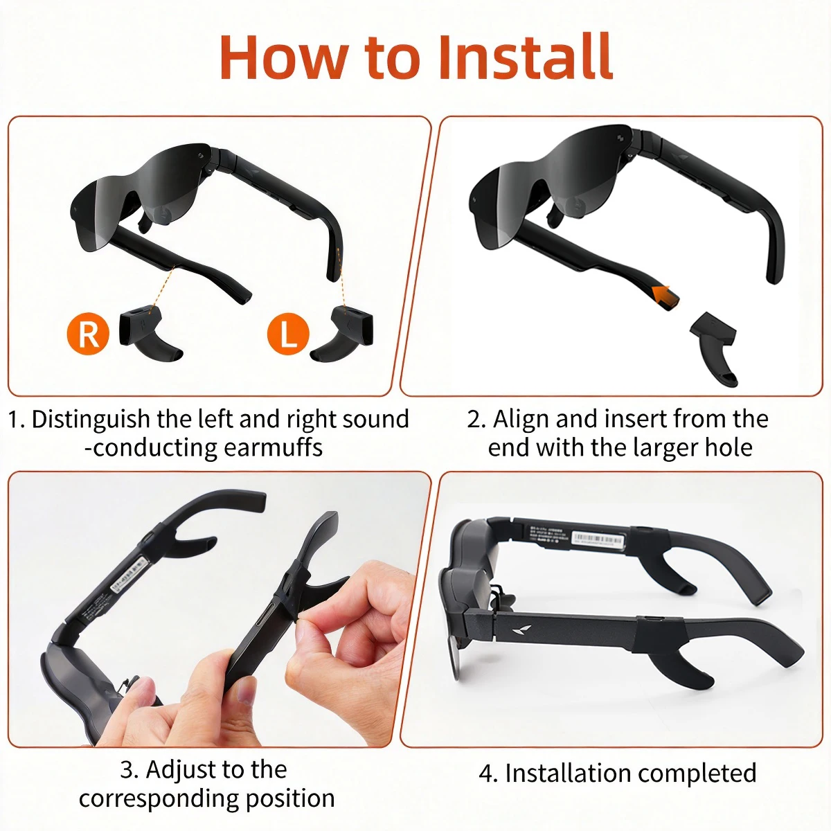 Silikon-Audio-Leitrohr für RayNeo Air 4/Air 4Pro/Air 3S/Air 3S Pro Smart Glasses Zubehör Leichtgewichtiger Schallkanal – Detail 6