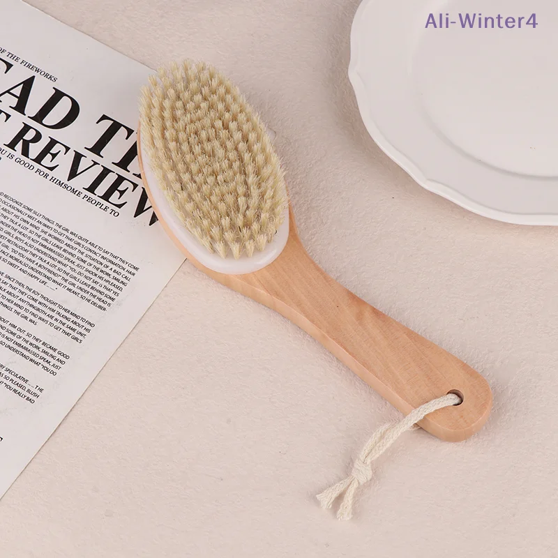 

【Winter4】Щетка-массажер для тела из дерева и натуральной щетины для сухой кожи, отшелушивающая, очищающая, скрабирующая