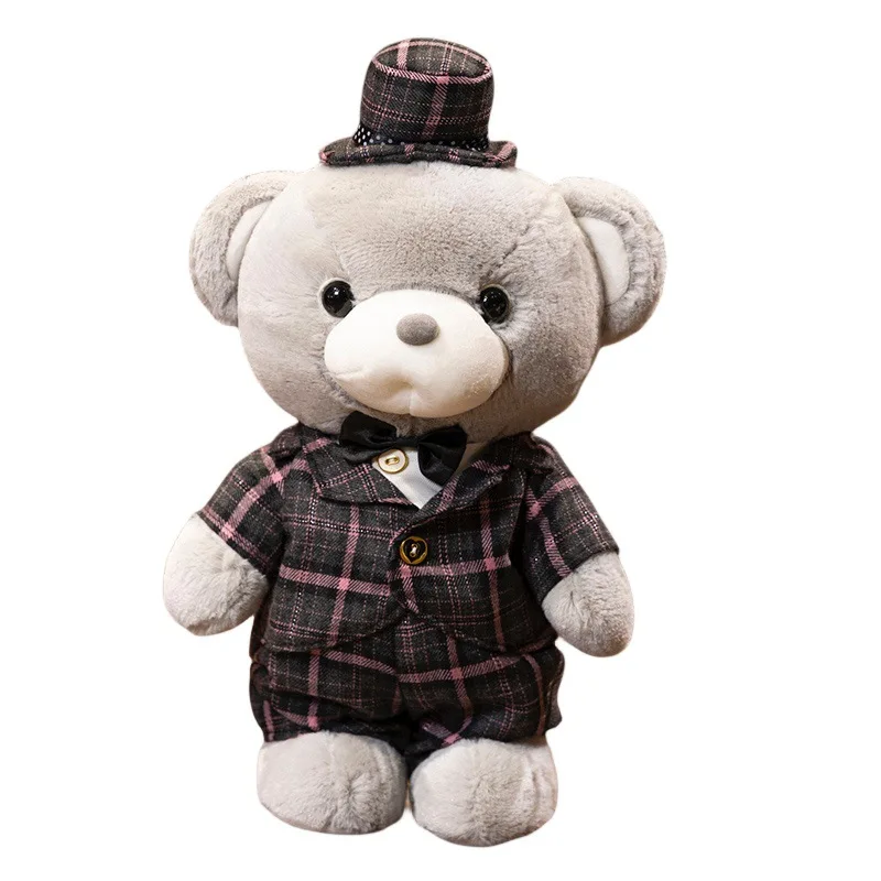 新しいウェディングドレスを着たクマのカップルセットぬいぐるみ、ロマンチックな新郎新婦のテディベア、柔らかく抱き心地の良いホームデコレーション