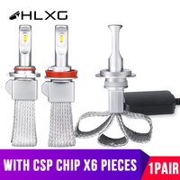 H7 led strip H1 H11 9005 HB3 9006 H4 Headlights fog light copper Heat Dissipation fanless lens car accessories White 12000LM 12V