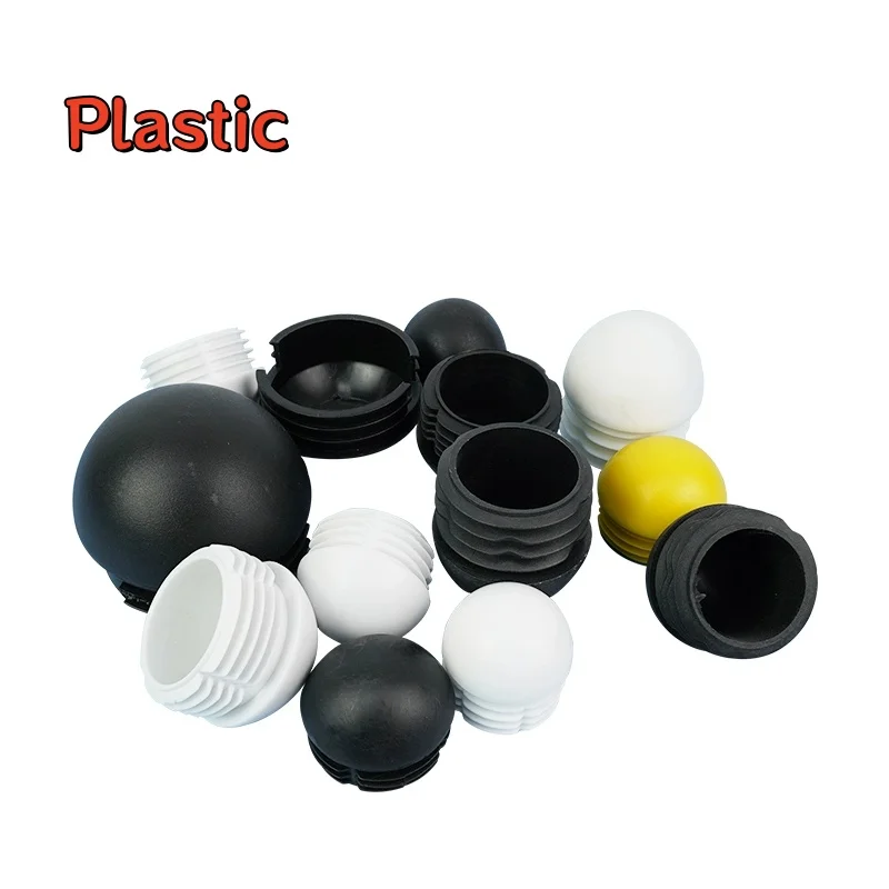 Black/white/yellow/grey Domed Round Plastic Blanking Endcaps Tube Pipe Inserts Plug Round Rubber Pipe 13-60mm