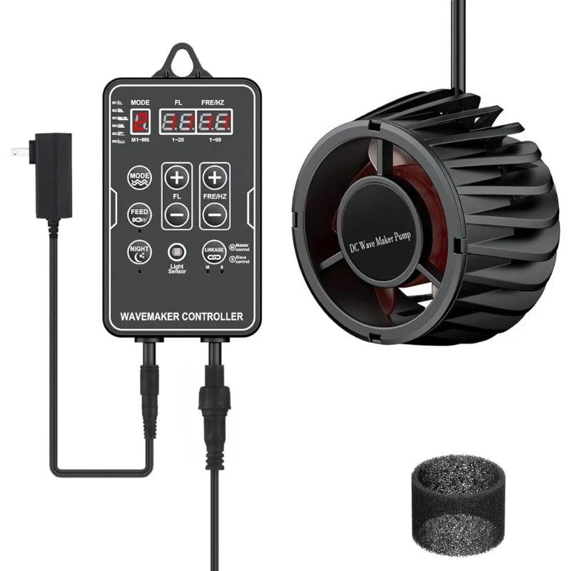 

DC24V Aquarium Wave Maker 3600GPH 20W Powerhead Pump with LED Display Controller Variable Frequency for Saltwater