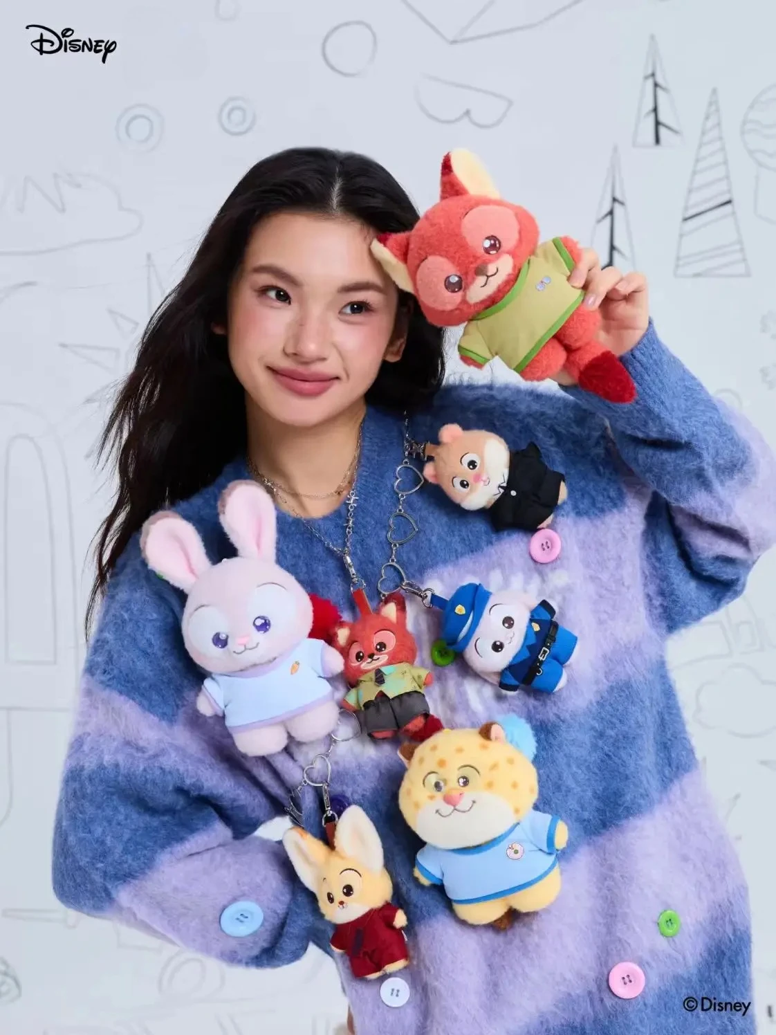 

Disney Zootopia Characters Plush Keychain - Soft Cute Animal Keyring Gift for Kids, Stuffed Animal Collectible for Fans