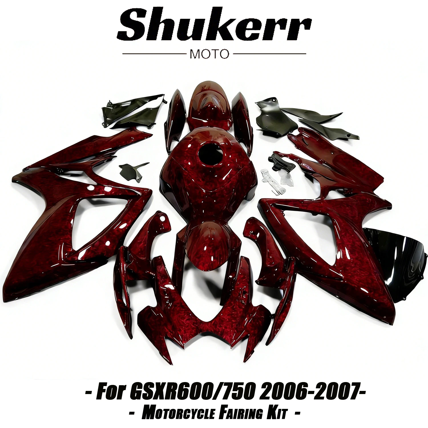 

Forged Carbon Fiber Red Fit for Suzuki Gsxr600 Gsxr-750 2006 - 2007 K6 K7 Plastics Fairing Kit Injection Mold Bodywork Panel Kit