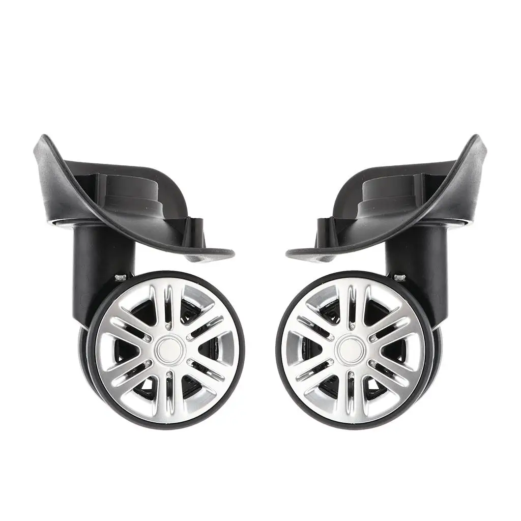 1 Pair Mi Shaped Mute Swivel Suitcase Luggage Baggage Wheels Replacement Casters