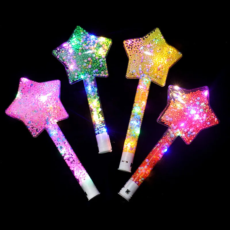 ไม้กายสิทธิ์วิเศษลูกบอลโฟมเกล็ดหิมะหลากสีสัน ไม้กายสิทธิ์นางฟ้ากลิตเตอร์น่ารัก ไม้กายสิทธิ์วิเศษรูปดาวรูปหัวใจเรืองแสง อุปกรณ์ประกอบฉากสำหรับงานปาร์ตี้วันเกิดและคอนเสิร์ต