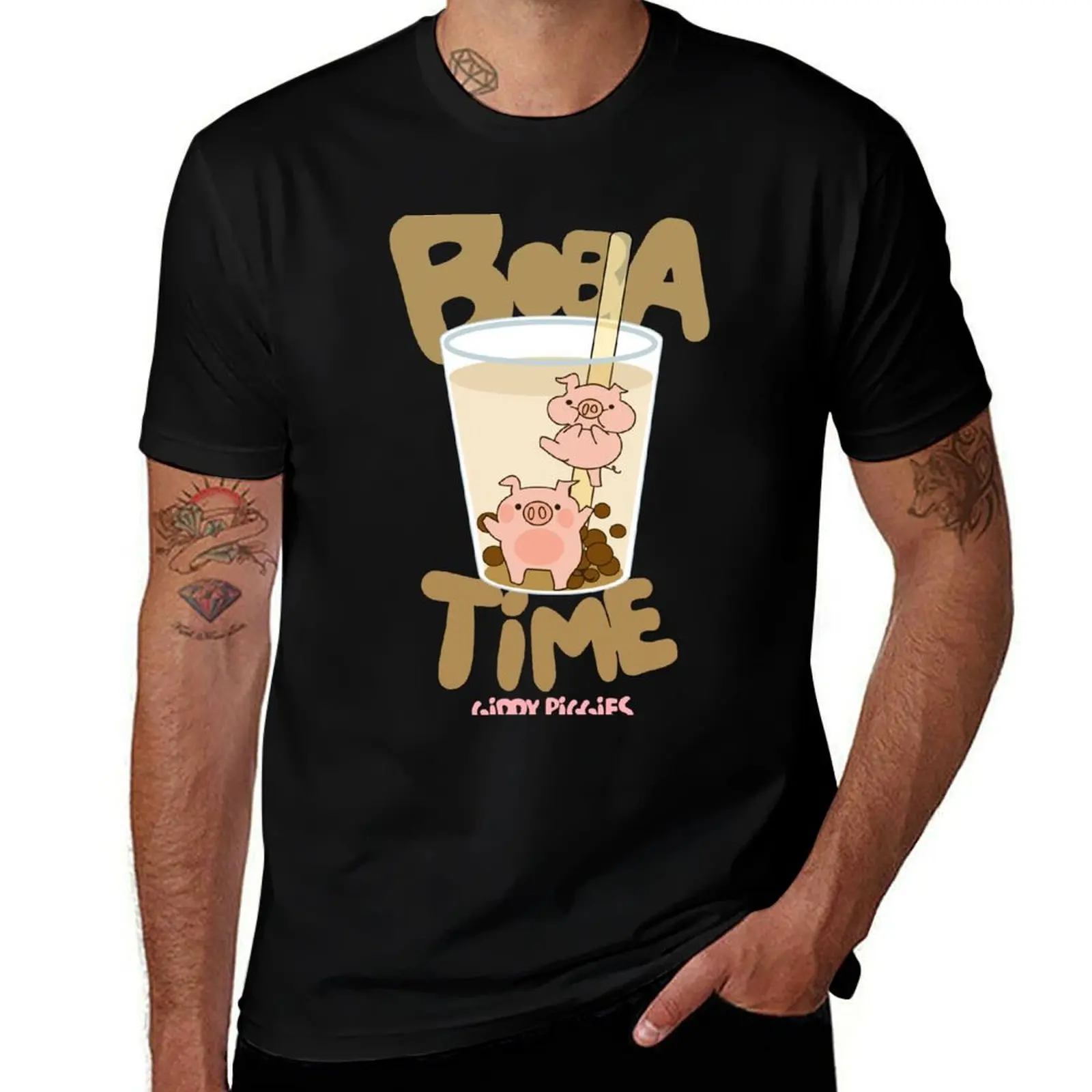 

Giddy Piggies Boba Time T-Shirt man t shirts graphic t shirt personalised