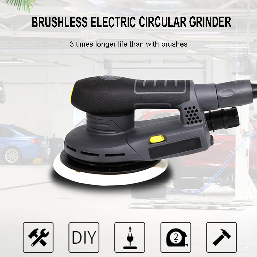 

6 Inch Electric Circular Sander Machine Variable Speed Sanding Tools with Hybrid Dust Canister Electric Woodworking Polisher