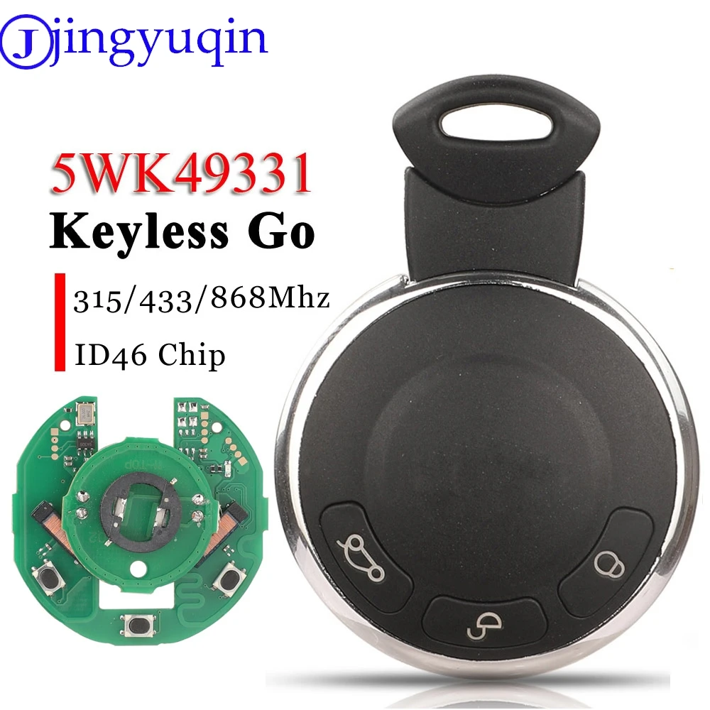 

jingyuqin 5WK49331 Keyless Go Remote Car Key Fob 315MHz ID46 Chip For BMW MINI Cooper Cabrio Clubman Countryman Coupe Paceman