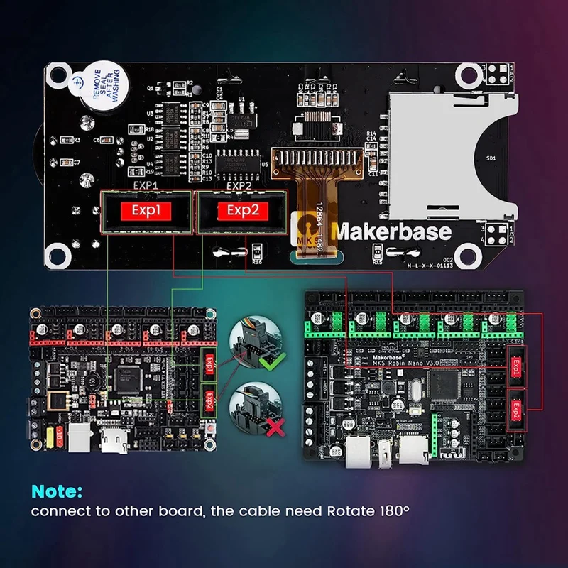 Pantalla de visualización inteligente LCD frontal para Makerbase MKS MINI12864 V3, inserto de tarjeta SD, reemplazo de impresora 3D, MKS, SKR, VORON Mini 12864