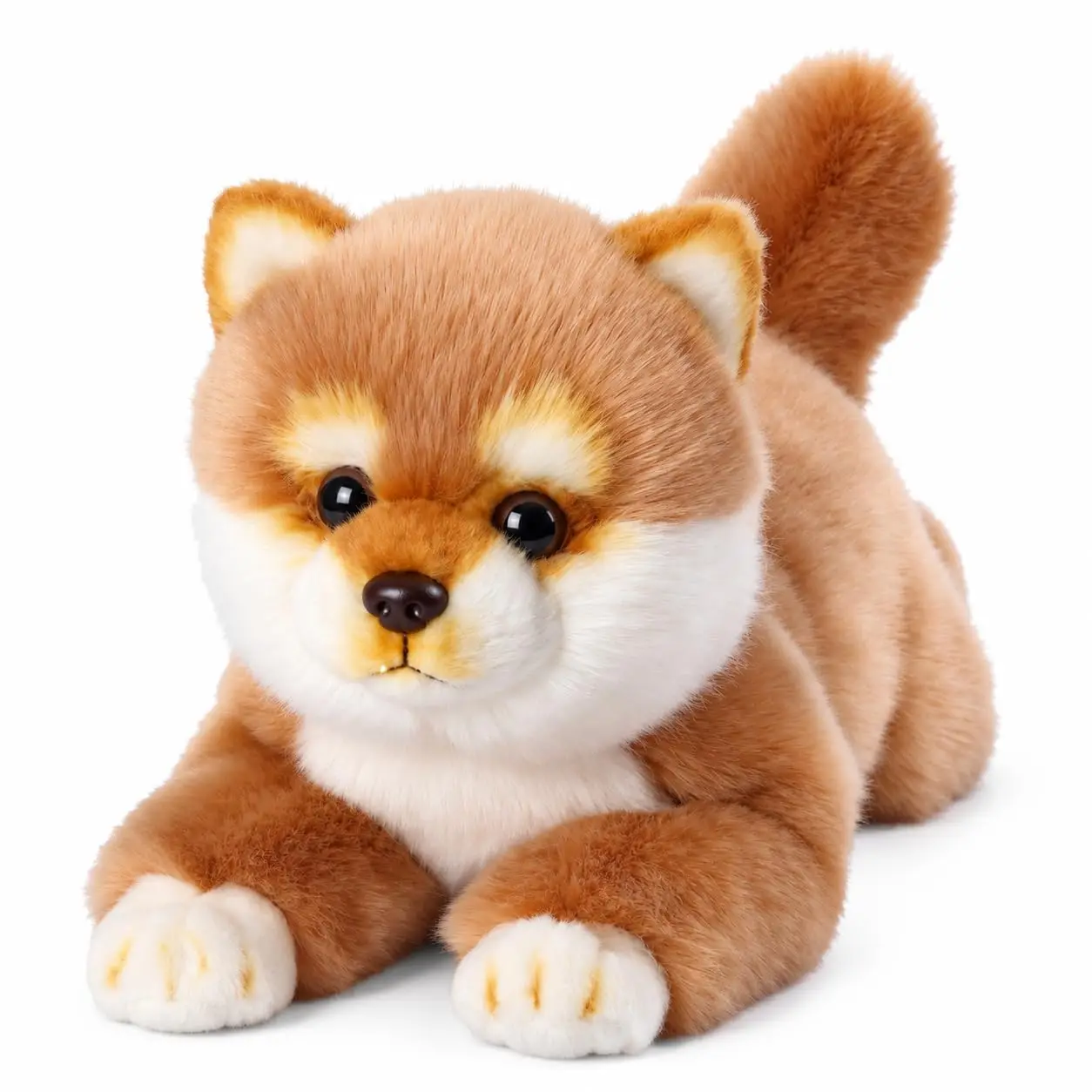 Akita Stuffed Animal, Realistic Lifelike Lying Plush Puppy, Soft Handmade Dog Toy, Gift for Boys and Girls