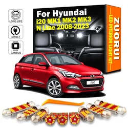 ZUORUI LED Interior Map Dome Light Kit For Hyundai i20 MK1 MK2 MK3 N Line 2008 2009 2010- 2018 2019 2020 2021 2022 2023 Canbus