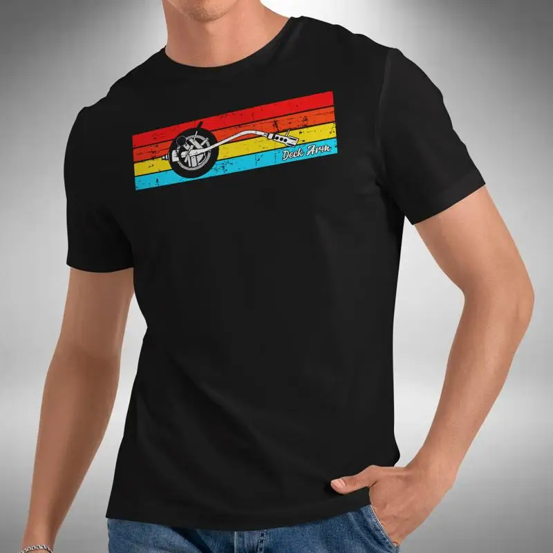 Camiseta de brazo de cubierta Dj tocadiscos técnicas vinilo Junkie Old Skool pequeño a 5Xl