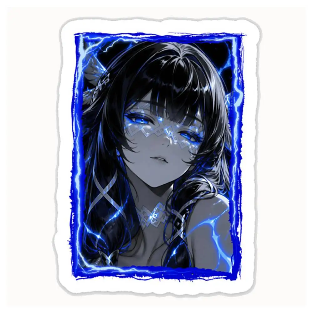 Columbina Genshin Impact - Pegatinas Impermeables Estilo Ojo Enmascarado Neón Oscuro para Decorar Ventanas de Coches, Motocicletas y Computadoras.