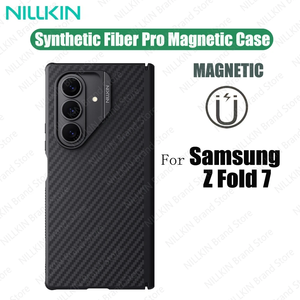 

NILLKIN For Samsung Galaxy Z Fold 7 Case Synthetic Fiber Pro Magnetic Case Aramid Fiber Weave Shockproof Ultra-thin Back Cover