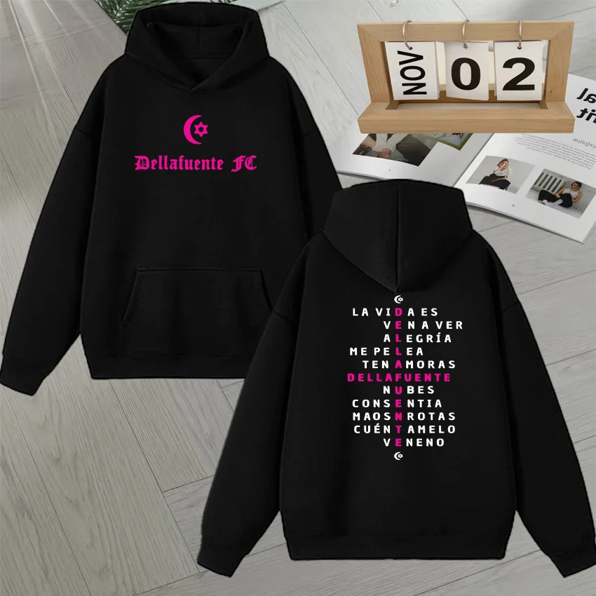

Hot sale Rapper Dellafuente 2025 Tour Double Sided Print Unisex Long sleeve Fleece Sweatshirts Popular Men Women Hoodie Pullover