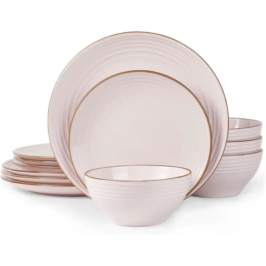 

Набор столовой посуды Jupiter, тарелки и миски, наборы посуды для 4, 12 предметов, керамогранит для микроволновой печи и мытья в посудомоечной машине, крапчатая посуда Ch