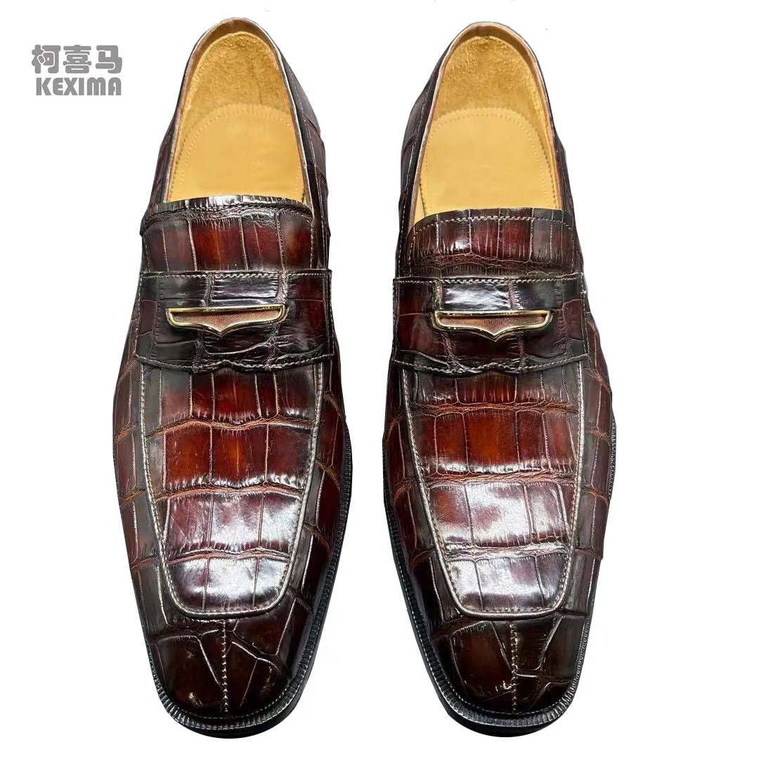 yingshang new arrival men derss shoes male formal shoes crocodile leahter shoes for male crocodile shoes brush color